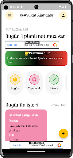Android application Avukat Ajandası screenshort