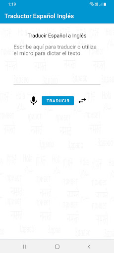 Android application Traductor Español a Inglés screenshort