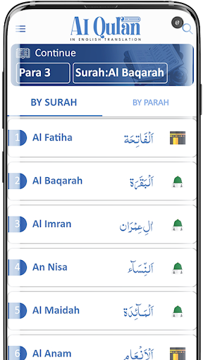 Android application Al Quran English Translation screenshort