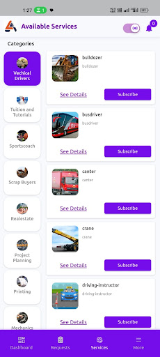 Android application Arbab Provider screenshort