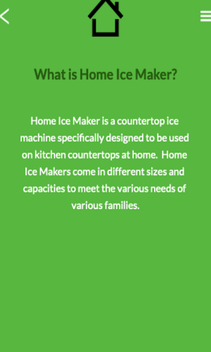 The Home Ice Maker Info Screen 2