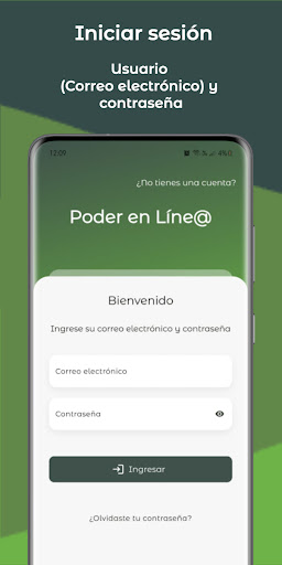 Android application Poder en Líne@ screenshort