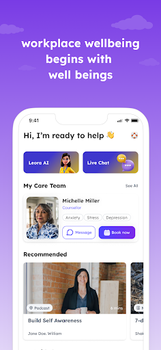 Android application Leora | Wellbeing Coach screenshort