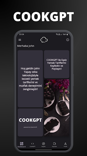 Android application CookGPT - Yapay Zeka Şef screenshort