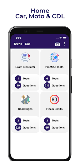 Android application TX Drivers Practice Test screenshort