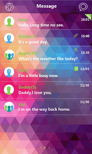 GO SMS PRO COLORFULDAYS THEME Screen 3