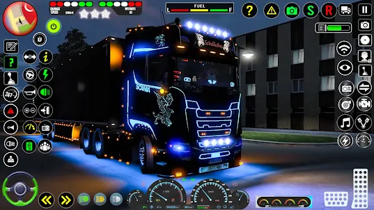 xe tải chở hàng euro lái xe 3d