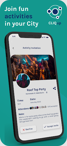 Android application CLIQup screenshort