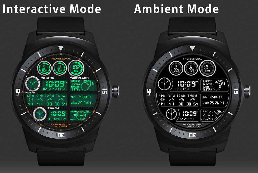 F05 WatchFace for Android Wear Screen 3