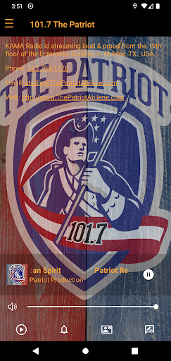 Android application 101.7 The Patriot screenshort