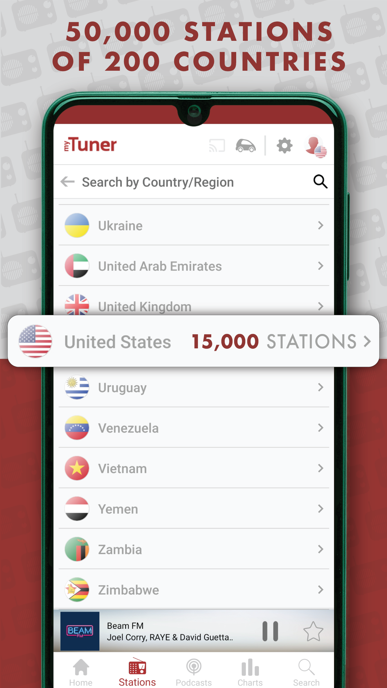 Android application myTuner Radio App: FM stations screenshort
