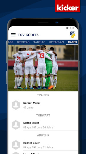 Android application TSV Köditz screenshort