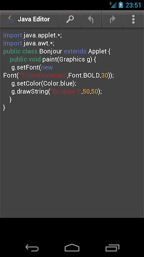 Java Editor Screen 2