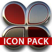 Red silver glas icon pack HD