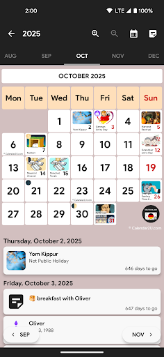 Android application Germany Calendar screenshort