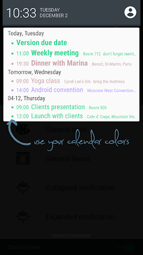 Calendar Status - beta Screen 2