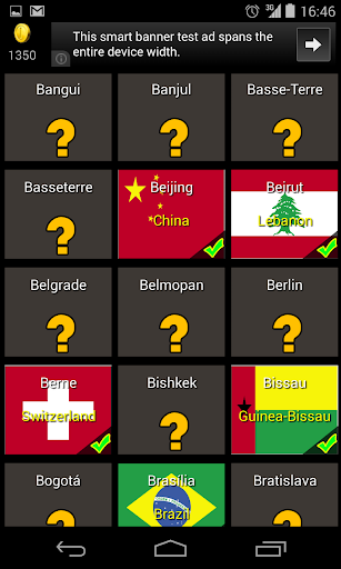 Capital City to Country Quiz Screen 2
