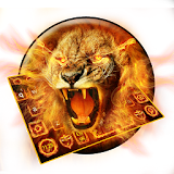 Golden Flaming  Lion Keyboard Theme icon