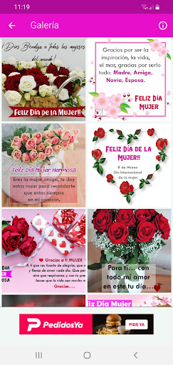 Android application Feliz Día de la Mujer screenshort