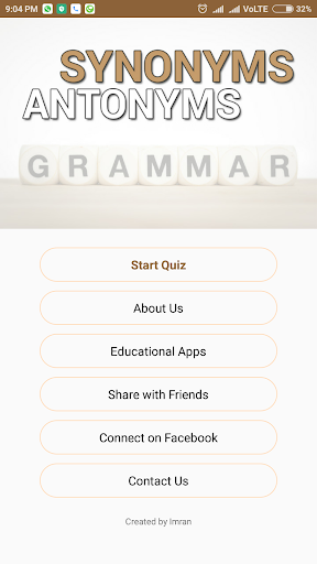 Android application Antonyms Synonyms screenshort