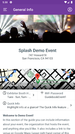 Android application Splash Attendee screenshort