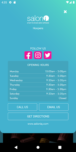 SalonIQ Booking App Screen 2