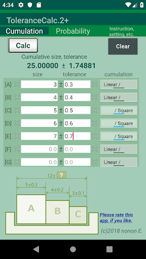 Tolerance Calculator 2+ Screen 2