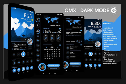 CMX - Dark Mode · KLWP Theme 1.0 APK + Mod (Unlocked) for Android