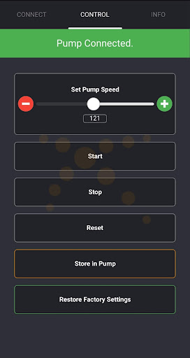 Pump Controller BT Screen 2