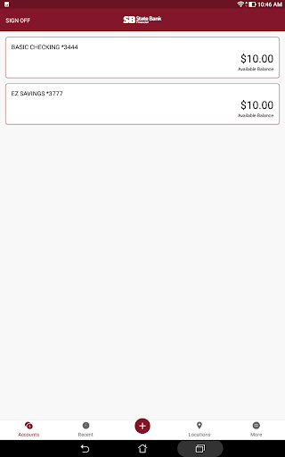 SBF Mobile Banking Screen 2