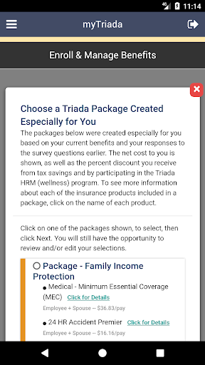 myTriada Screen 2
