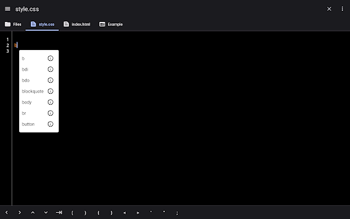 Screenshot of WebCode - html, css, js ide