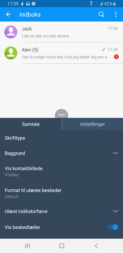 Handcent Next SMS Danish Langu Screen 3