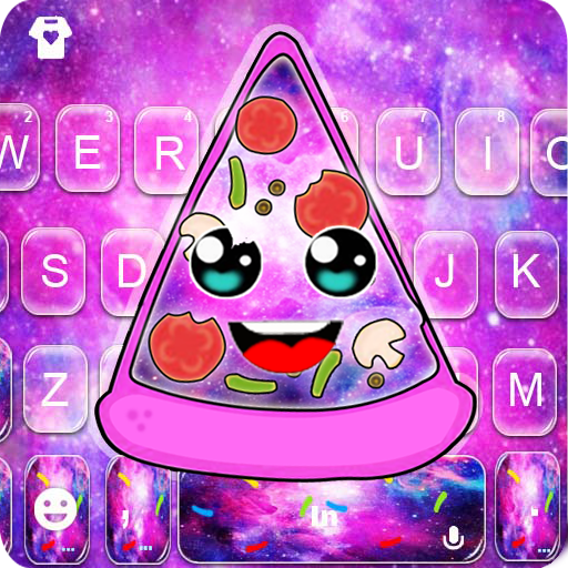 Galaxy Cute Face Pizza Keyboar logo