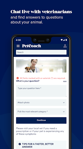 Download App PetCoach Ask a vet online 24/7