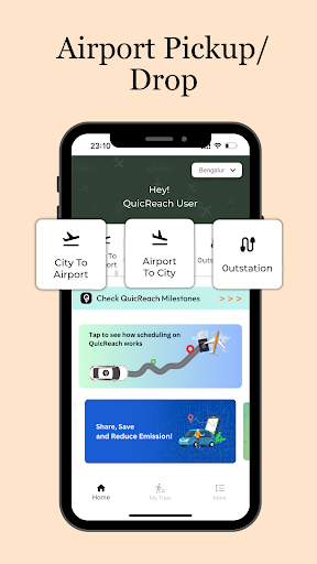 QuicReach: Airport Shared Cabs Screen 2