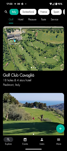 Android application Golf Pleasure & Taste Card screenshort