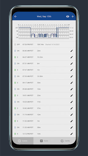 Android application EXTENDED ROAD ELD screenshort