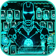 Ai Robot Neon Keyboard Theme