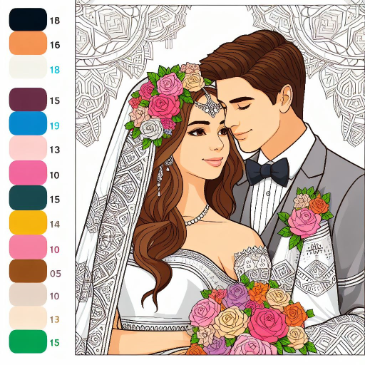Bride & Groom Color By Number logo