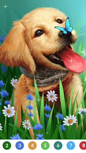 Dog Paint by Number Coloring