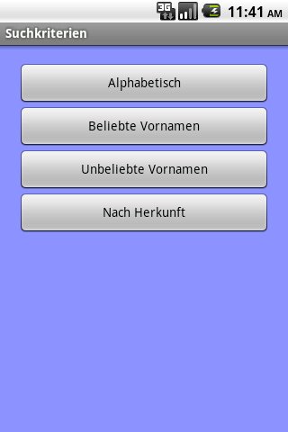 Android application First names App screenshort