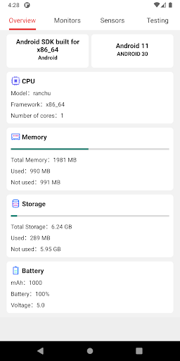Android application Device Info screenshort