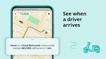 screenshot of TUDA — order a ride