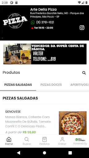 Android application Arte Della Pizza screenshort