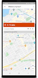 Ottawa Transit: GPS Real-Time Screenshot