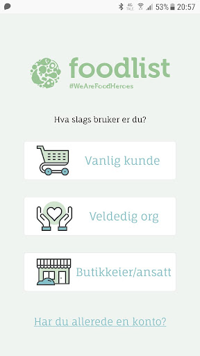 Android application Foodlist screenshort