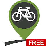 Bike routes, cycling trails icon