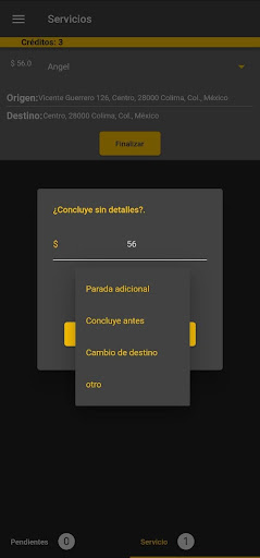 Android application GoBack Taxis Chofer screenshort