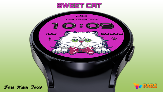 Sweet Cat Digital Watch Face